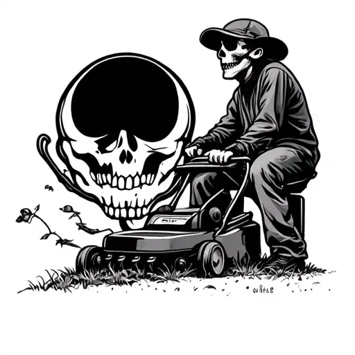 grateful dead lawnmowing tattoo design idea