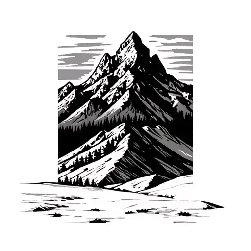 grand Tetons sillouette tattoo design idea