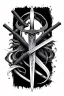 Katana and Arab Scimitar tattoo design idea