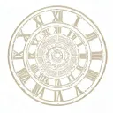 simple Roman numeral clock face tattoo design idea