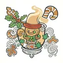 eggnog with gingerbread man tattoo design idea