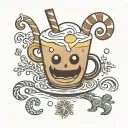 eggnog with gingerbread man tattoo design idea