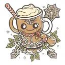 eggnog with gingerbread man tattoo design idea