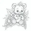 carebear, gothic, bleeding heart   tattoo design idea