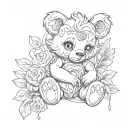 carebear, gothic, bleeding heart   tattoo design idea
