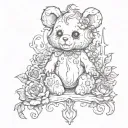 carebear, gothic, bleeding heart   tattoo design idea