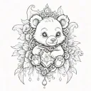 carebear, gothic, bleeding heart   tattoo design idea