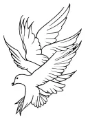 White Doves flying tattoo design idea