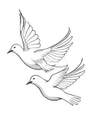 White Doves flying tattoo design idea