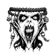 vampire bit with a charm bracelet with difrent horror theamed charms tattoo design idea