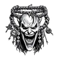 vampire bit with a charm bracelet with difrent horror theamed charms tattoo design idea