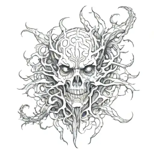creepy dark art tattoo design idea