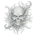 creepy dark art tattoo design idea