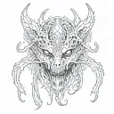 creepy dark art tattoo design idea