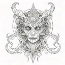 creepy dark art tattoo design idea