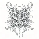 creepy dark art tattoo design idea