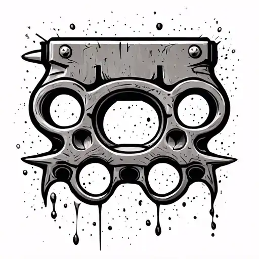 brass knuckles tattoo design idea