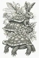 Tortoise And Hare tattoo design idea