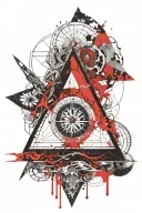 Compass guides, The symbol valknut, Hugiinn et muninn, The aegishelmur, Yggdrasil, Fenrir, Odin tattoo design idea