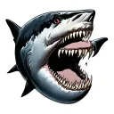 pieces with shark  and teeth tattoo design idea