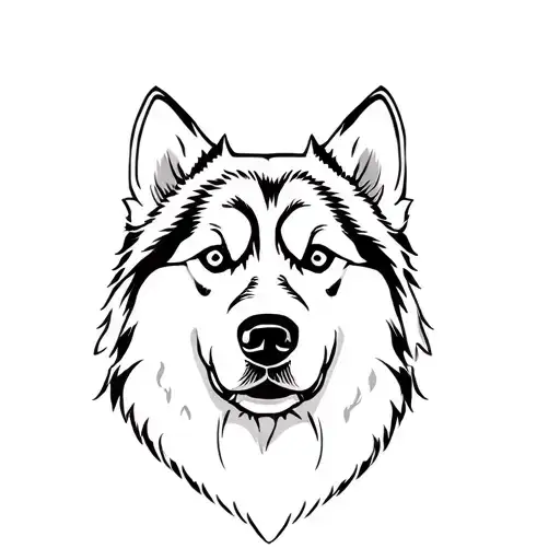 Alaskan Malamute face tattoo tattoo design idea