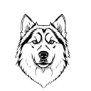 Alaskan Malamute face tattoo tattoo design idea
