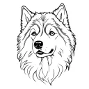 Alaskan Malamute face tattoo tattoo design idea