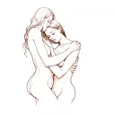 Sketch of intertwined bodies in a sensual pose tattoo design idea