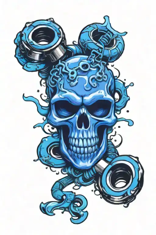 skull brass knuckles tattoo design idea