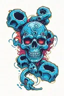 skull brass knuckles tattoo design idea