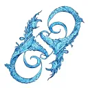 gemini and aquarius sign intertwined tattoo design idea