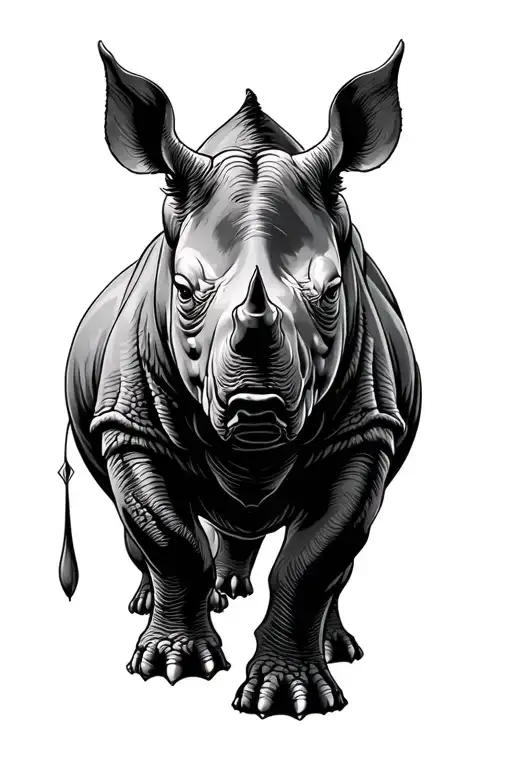 black rhino tattoo design idea