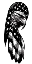 American flag, we the people, eagle head tattoo design idea