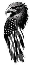 American flag, we the people, eagle head tattoo design idea