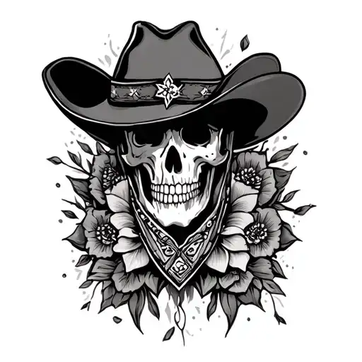 western patch work leg sleeve tattoo design idea