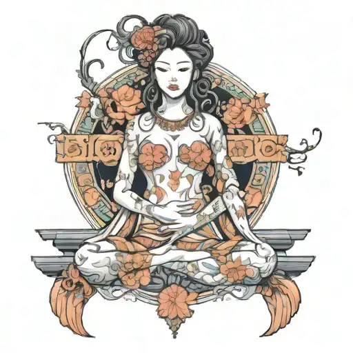 sexy Aphrodite greek goddess tattoo design idea