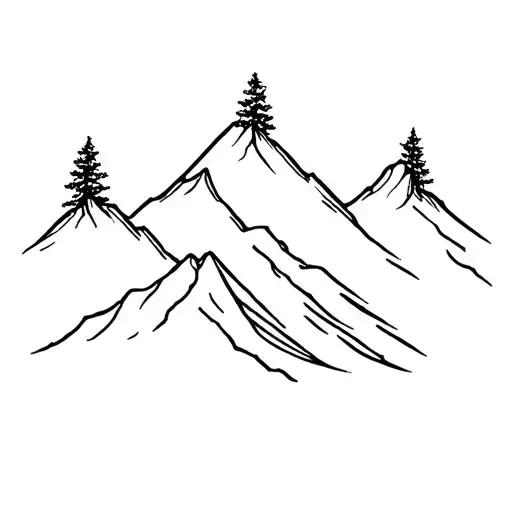 maple leaf mountain landscape tattoo design idea