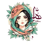 Amira in Arabic calligraphy style tattoo design idea