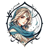 Amira in Arabic calligraphy style tattoo design idea