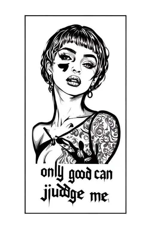 slut BBC only god can judge me tattoo design idea