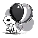snoopy sadly letting go of a balloon  tattoo design idea