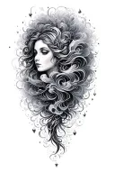 psychadelic fairy dust clouds tattoo design idea