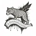A tattoo that represents knowledge and strength with an animal and a reflective phrase tattoo design idea