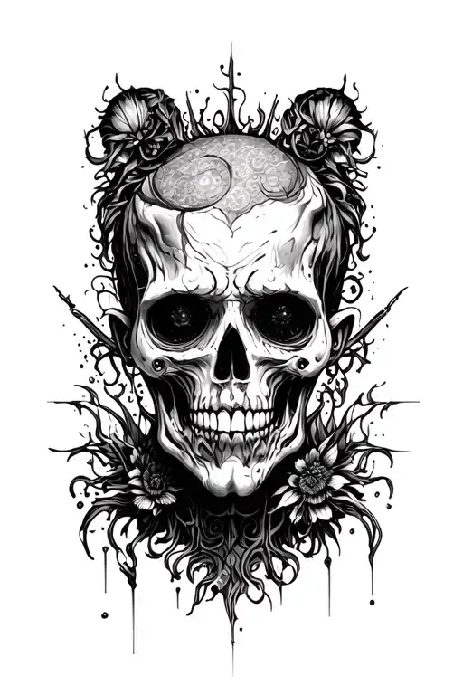 Ego death punk tattoo design idea