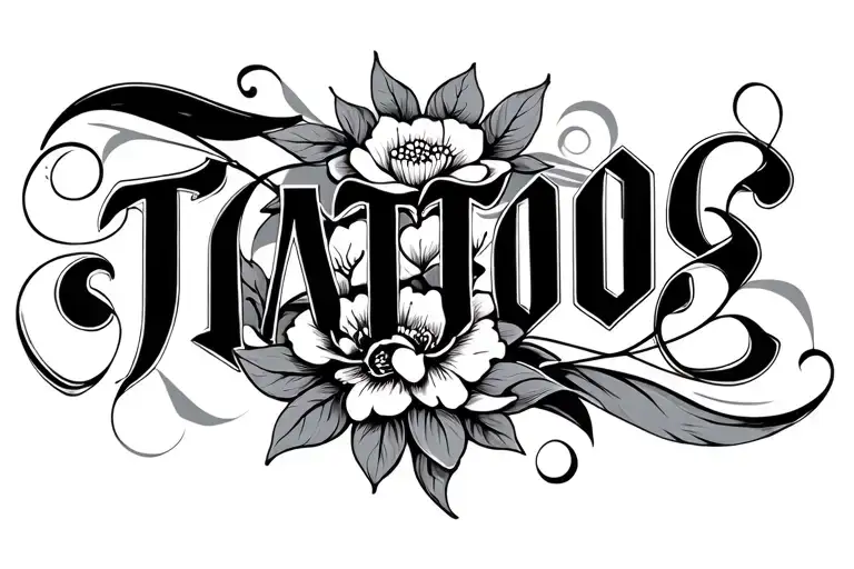 pretty word with design inspired tattoo design idea