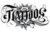 pretty word with design inspired tattoo design idea