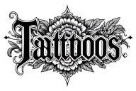 pretty word with design inspired tattoo design idea