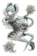 Hatsune Miku 01 tattoo design idea