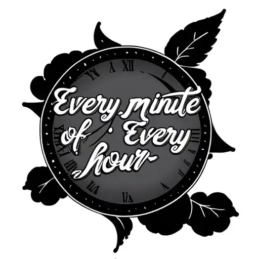 the words "every minute of every hour" tattoo design idea