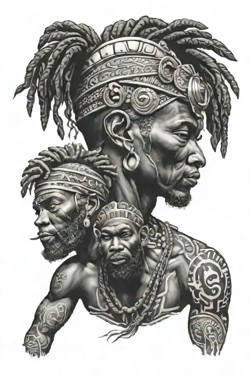 yemeya & shango god tattoo design idea